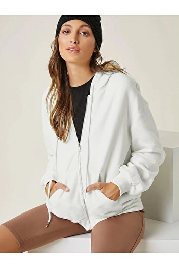 Keywest Plus Size Unprinted 3 Κλωστές με φερμουάρ Fleece Ζακέτα / Μπουφάν