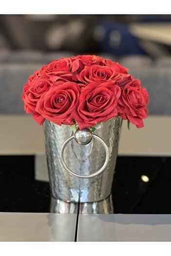 JAVESELLA Red Netherlands Rose Artificial Flower Arrangement
