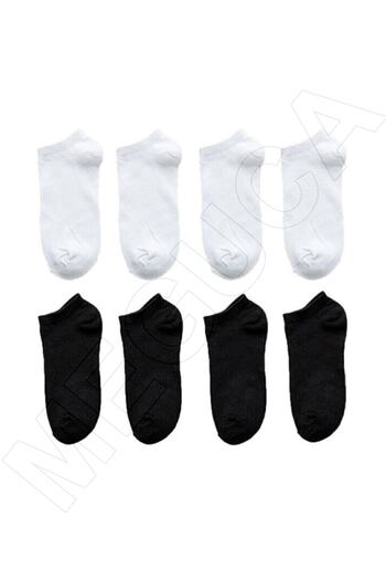 Meguca Socks Унисекс памучни спортни обувки Чорапи черни и бели 8 чифта