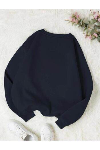 MOONBULL Φούτερ Unisex Navy Blue Atlanta με στάμπα