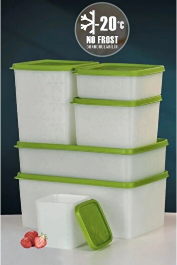 HOBBY LİFE Alaska No Frost Storage Container Freezer Food Container Cold Resistant 6 Pieces