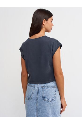 Dilvin 30373 Short Sleeve Faded Effect Tshirt-Anthracite