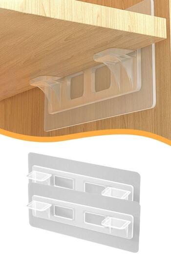 epazzar 8 Pieces Adhesive Shelf Supported Apparatus - Cabinet Fixing Clip with Hanger