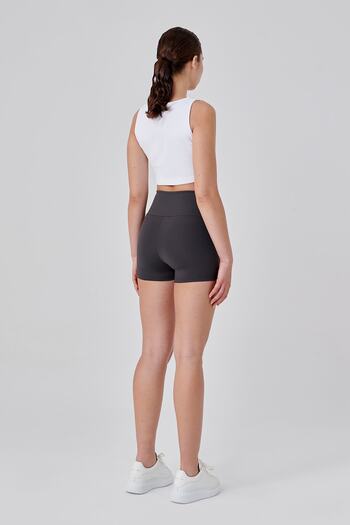 UP&FIT Push Up High Waist Tummy Control Σορτς Κολάν Καπνιστό