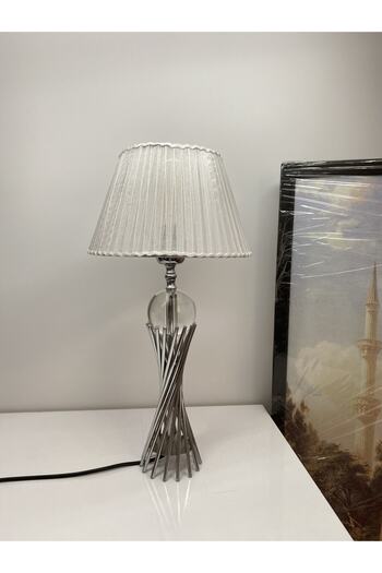 asellus Misbah Twist Lampshade "Knitted Hat" Table Lamp Chrome Plated with Crystal Glass (silver color), lampshade