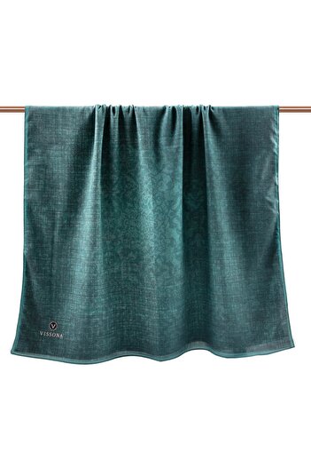Vissona Women's Luxury Medina Silk Shawl Petrol Green