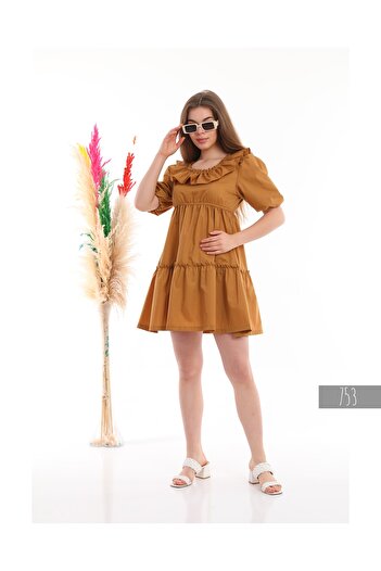 Miss Allos Elbise Mini Yüksek Bel Trikoton Kumaş