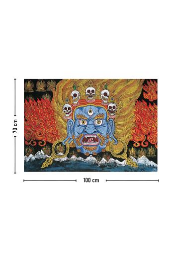 Vagonik Tibetan Ethnic Pattern Buddhist Thangka and Mandala Bohemian Wall Cloth Carpet 140X100 Cm-70X100 cm
