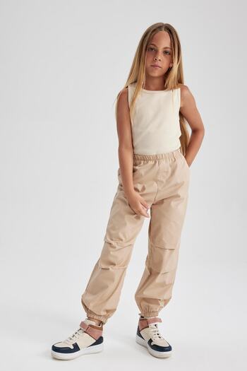 DeFacto Girl's Parachute Cotton Trousers B1115A823Au