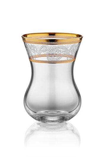 Cemile Golden Paisley Set of 6 Tea Glasses 1Mn-Q8133-Tea