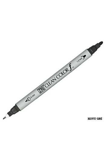 Zig Clean Color f Double Tip Pen 095 Dark Gray
