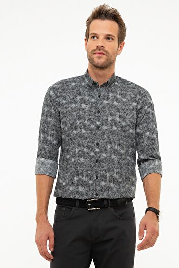 Pierre Cardin Μαύρο Slim Fit πουκάμισο