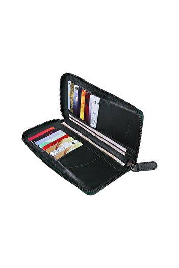 Garbalia Genuine Leather Camouflage Green Unisex Camouflage Patterned Wallet 20611300301