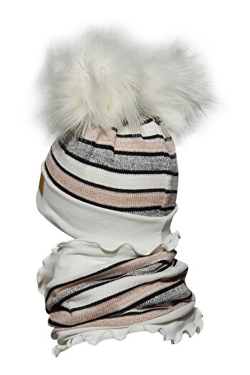 Babygiz Girl's Ecru Powder Beret Neck Collar
