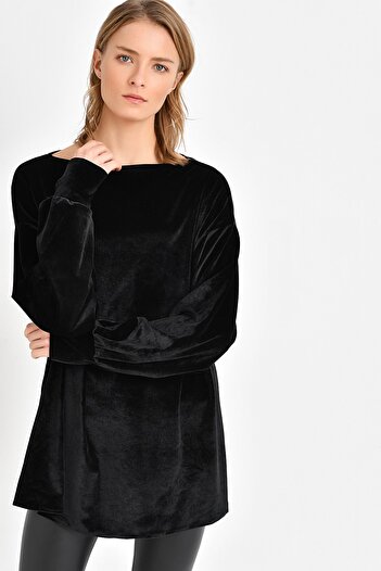 Quincey Velvet Tunic Black BDE2510