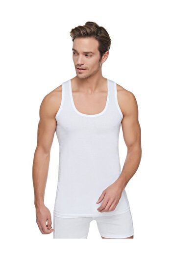 Tutku White Men's Undershirt - 6 Pack, Cotton Combed Cotton