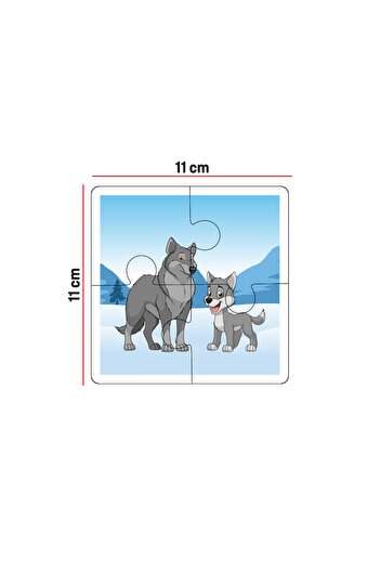 metafortoys Ahşap 4 Parça Yapboz Bebeğimin İlk Pazılı (Kurt Ailesi)