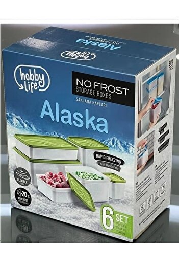 HOBBY LİFE Alaska No Frost Storage Container Freezer Food Container Cold Resistant 6 Pieces