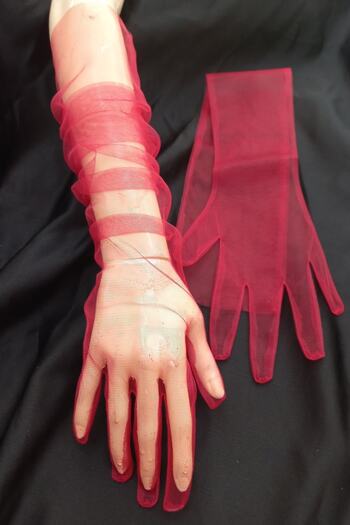 es moda shop Bella Evening Dress Bridal Party Gloves Long Red