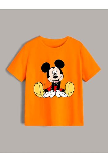 Revasser Mickey Print Children's Crew Neck T-Shirt Age 2/12