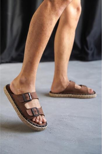 hmdyıl Ανδρικές παντόφλες Espadrille με διπλή πόρπη