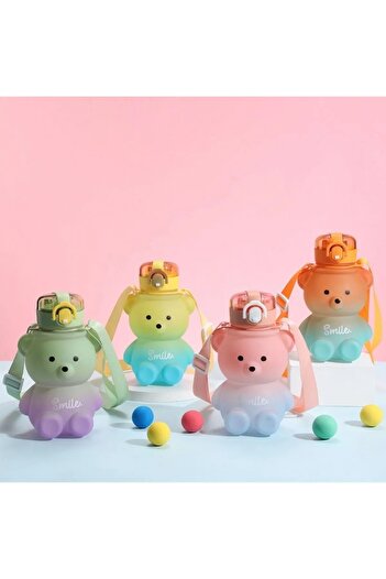 Klein Home 800 ml Smile Teddy Bear Model Water Bottle Water Bottle Water Bottle Bpa Free Water Bottle