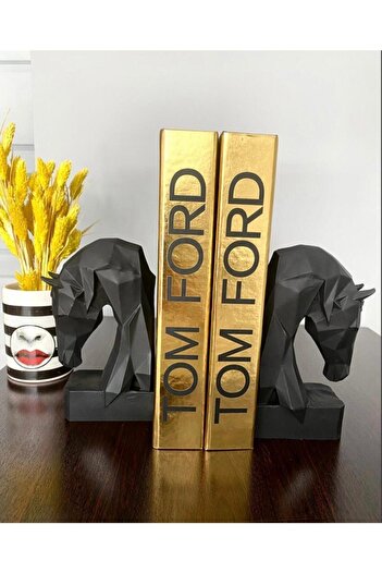 Bianco Double Cubic Horse Figure Black Colored Book Holder
