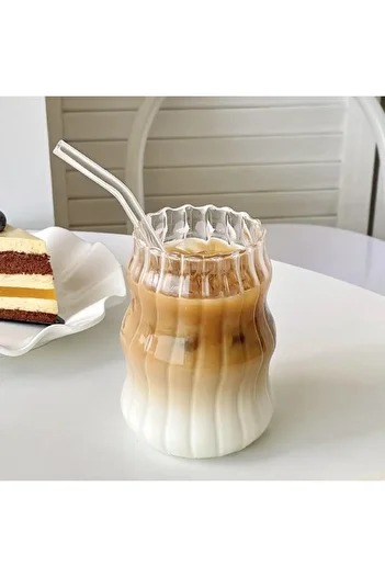 KÜÇÜK EW 2 Heat-Resistant Borosilicate Layered Long Twisted Glasses | Coffee And Presentation Glass