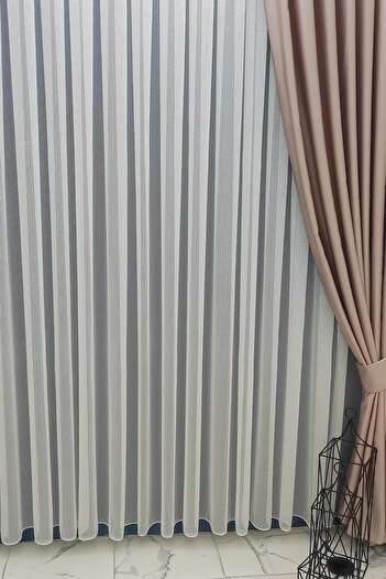 evihtiyaclarim by IOC Tulle Curtain Sparkle Series New Season Quality Tough Fabric Does Not Like Ironing 1x2 Sparse Pleated Tulle Curtain