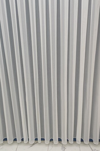 evihtiyaclarim by IOC Tulle Curtain Striped Detailed New Season Plain Simple Useful 1x2 Sparse Pleated Tulle Curtain