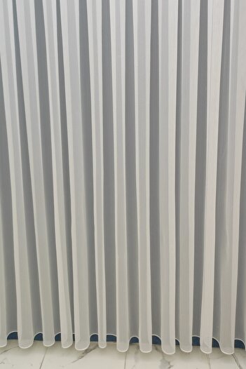 evihtiyaclarim by IOC Tulle Curtain Striped Detailed New Season Plain Simple Useful 1x2 Sparse Pleated Tulle Curtain