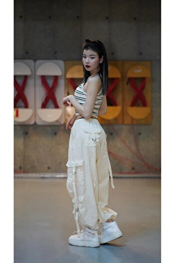 Gofeel Krem Extra Baggy Bol Paça Pantolon