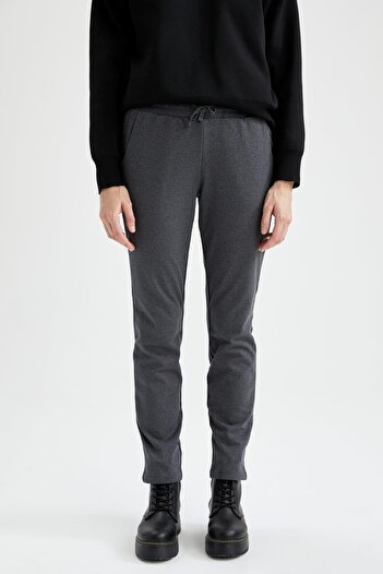 DeFacto Plus Size Regular Fit Pocket Reversible Tracksuit Bottom with Tie Waist