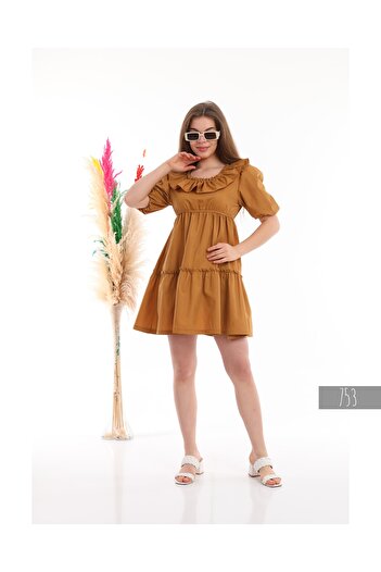 Miss Allos Elbise Mini Yüksek Bel Trikoton Kumaş