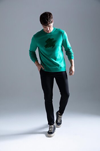 DeFacto Μοντέρνα φούτερ Premium Fit Crew Neck
