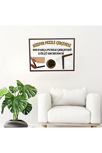 mixefor Puzzle Frame 260 Pieces and 500 Pieces 48cm X 33 cm Color Brown Front Surface Unbreakable Anti-Reflective