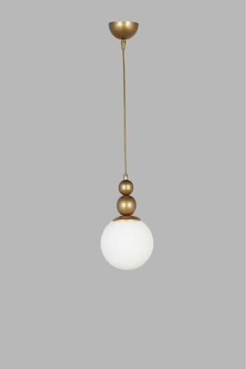 BSA LIGHTING BİLLUR TEKLİ ESKİTME BOYALI SARKIT MODERN AVİZE (BEYAZ CAMLI)