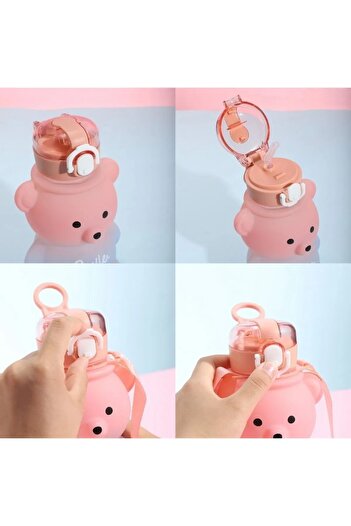 Klein Home 800 ml Smile Teddy Bear Model Water Bottle Water Bottle Water Bottle Bpa Free Water Bottle