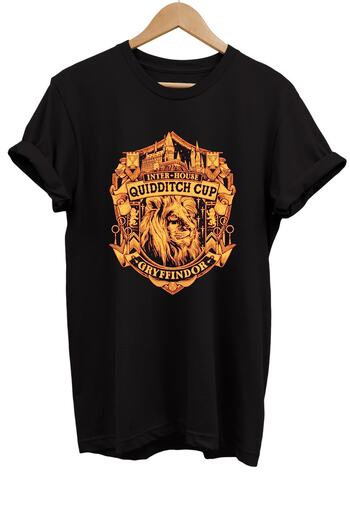 remonz Μπλουζάκι Quidditch Gryffindor με στάμπα 100% βαμβάκι Basic T-shirt κανονικού μεγέθους