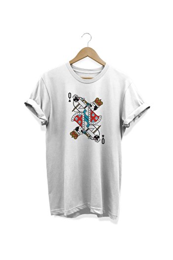 remonz Queen Freddy Mercury Playing Card Series Printed White T-shirt