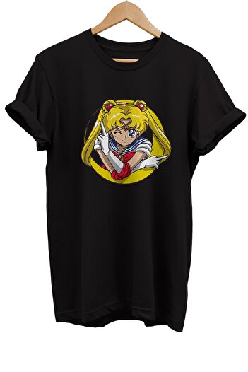 remonz Μπλουζάκι Sailor Moon Usagi Tsukino με στάμπα 100% βαμβάκι Basic T-shirt κανονικού μεγέθους