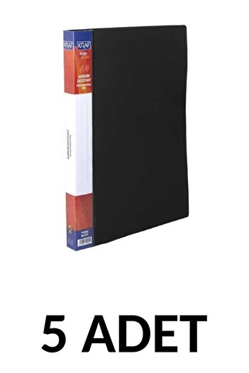 KRAF 5 Pieces of Kraf 60 Sheets Presentation File Black