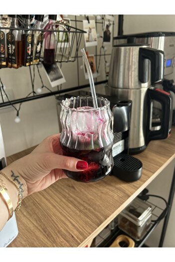 KÜÇÜK EW 2 Heat-Resistant Borosilicate Layered Long Twisted Glasses | Coffee And Presentation Glass