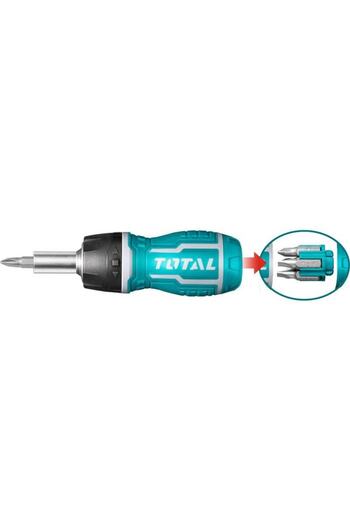 TOTAL Tacsds1726 Topaç Tornavida 8 Parça Bits Uçlu Cırcırlı Değişken Uçlu