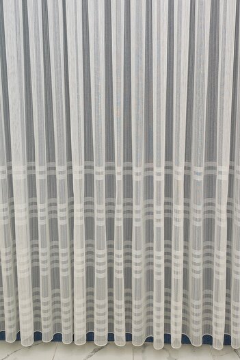 evihtiyaclarim by IOC Tulle Curtain Heavy Weight Row Taped Simple Useful Tulle Curtain 1 x 2 Sparse Pleated Tulle Curtain