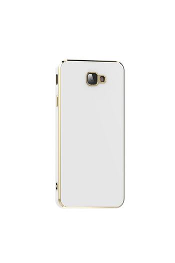 Fibaks Samsung Galaxy J7 Prime Case Shiny Edge Gold Embroidered Camera Protection Cover