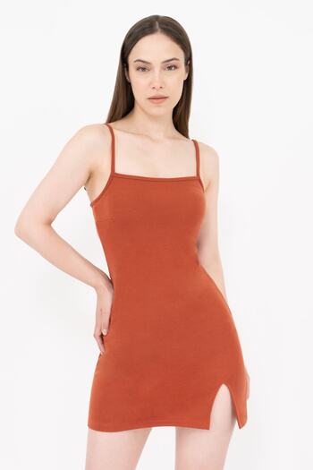 Soyo Rochie mini pentru damă, cu bretele cu fante