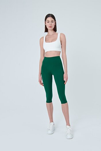 UP&FIT Push Up High Waist Tightening Capri κολάν πράσινο