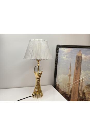 asellus Misbah Twist Lampshade "Knitted Hat" Table Lamp Crystal Glass Gold Plated, lampshade