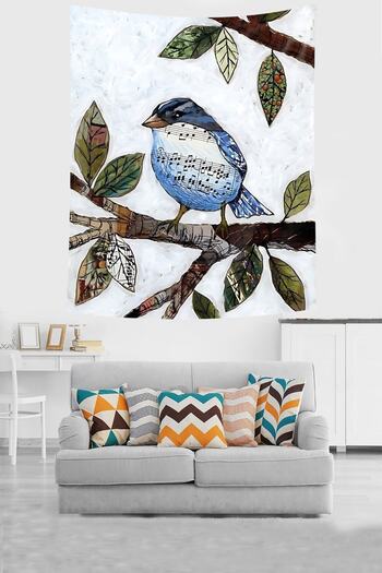 on the clouds Singer Bird on the Tree Stain Resistant Fabric Wall Cover Wall Carpet Tapestry
